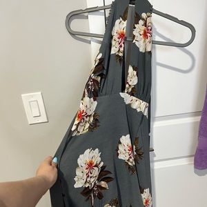 floral dress , short in the front & long in the back.